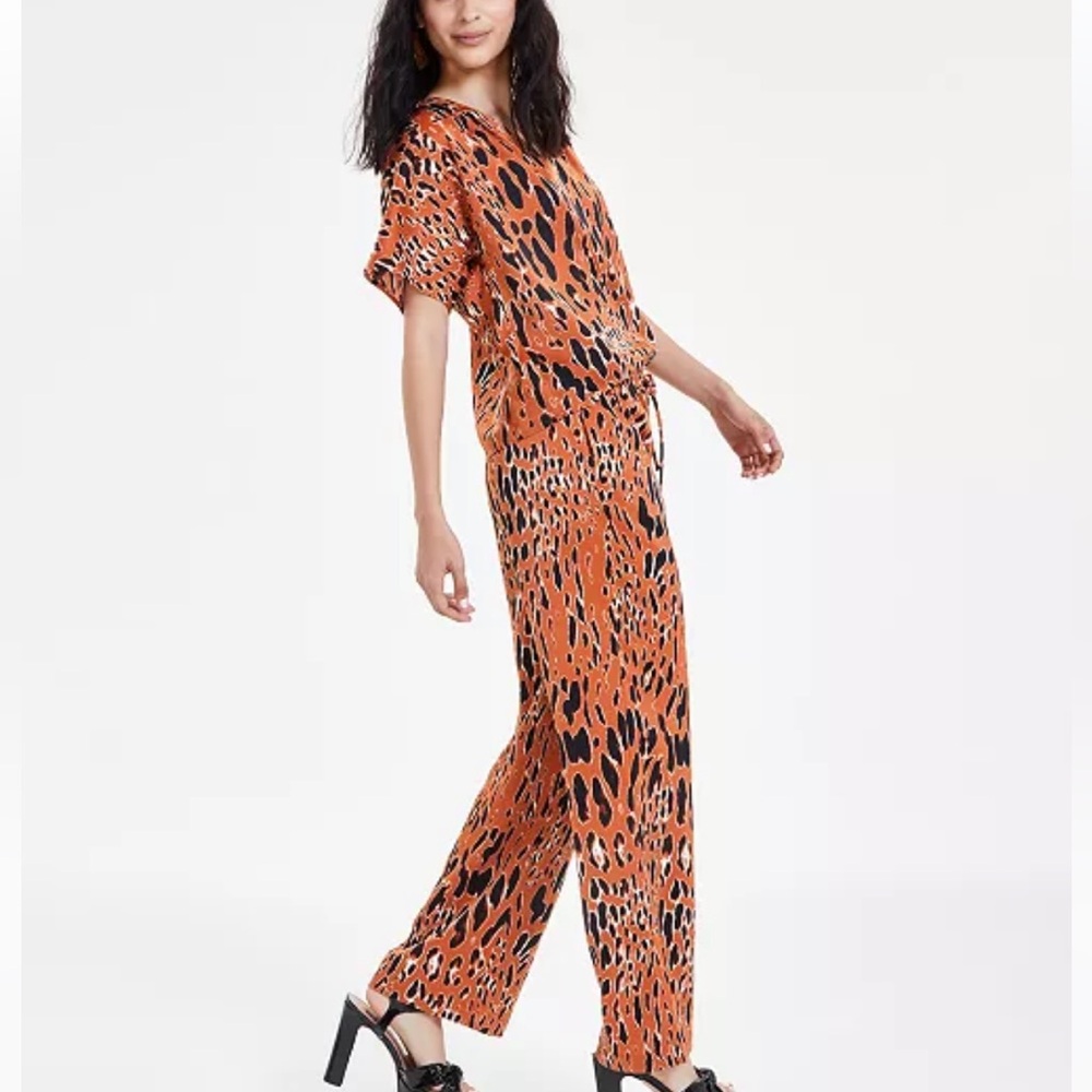Bar III Animal-Print Drawstring-Waist Pants, Created for Macy's